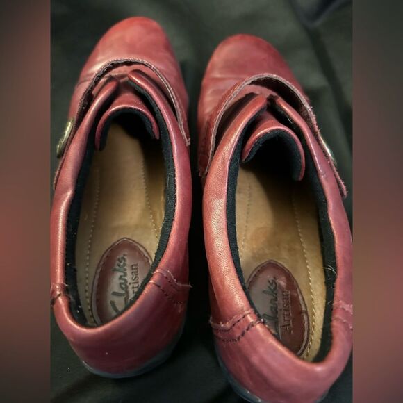 Clarks Womens Kessa Betty leather burgundy size 7 - Picture 8 of 9